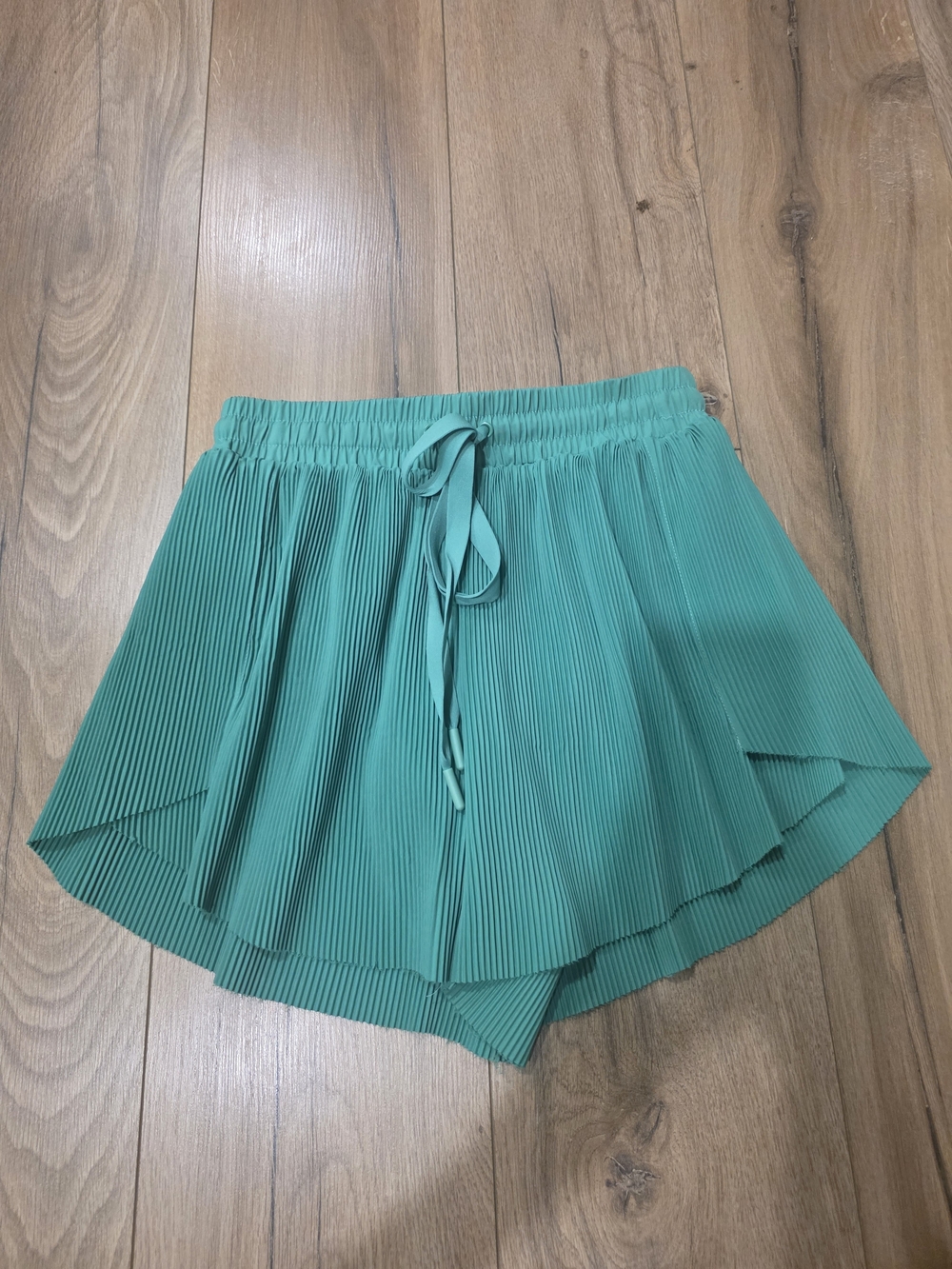 Pleated Drawstring Athletic Shorts